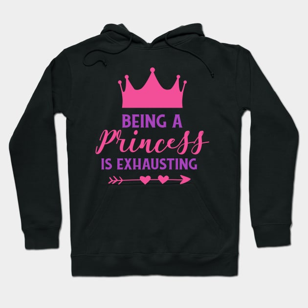 Being A Princess Is Exhausting, Crown, Hearts Hoodie by Jelena Dunčević